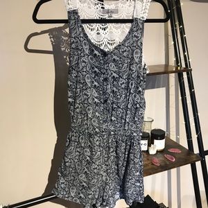 Paisley Crocheted Back Romper